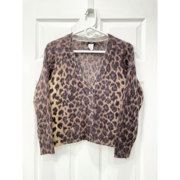 J. Crew Leopard Print Cardigan - Picture 1 of 14
